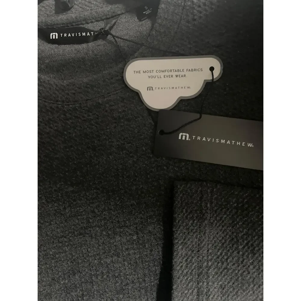 Travis Mathew $140 Cloud Waffle Crew Charcoal Comfort Longe Sleeve Shirt S